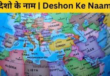 देशों के नाम | Deshon Ke Naam Deshon Ke Naam